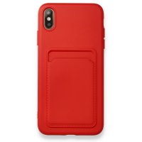 Newface iPhone XS Max Kılıf Kelvin Kartvizitli Silikon - Kırmızı