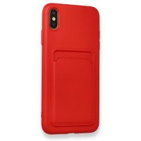 Newface iPhone XS Max Kılıf Kelvin Kartvizitli Silikon - Kırmızı