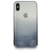 Newface iPhone XS Max Kılıf Lüx Çift Renkli Silikon - Siyah