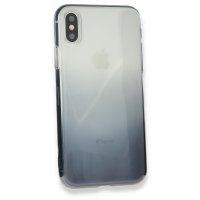 Newface iPhone X Kılıf Lüx Çift Renkli Silikon - Siyah