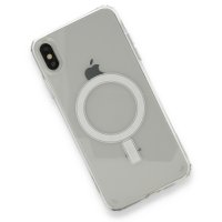 Newface iPhone XS Max Kılıf Magneticsafe Şeffaf Silikon - Şeffaf