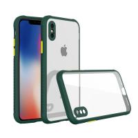 Newface iPhone XS Max Kılıf Miami Şeffaf Silikon - Koyu Yeşil