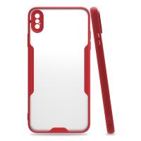 Newface iPhone XS Max Kılıf Platin Silikon - Kırmızı