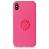 Newface iPhone XS Max Kılıf Viktor Yüzüklü Silikon - Pembe