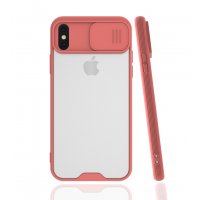 Newface iPhone XS Kılıf Platin Kamera Koruma Silikon - Pembe