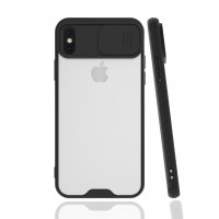 Newface iPhone XS Kılıf Platin Kamera Koruma Silikon - Siyah