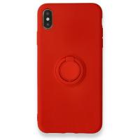 Newface iPhone XS Kılıf Viktor Yüzüklü Silikon - Kırmızı