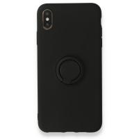 Newface iPhone XS Kılıf Viktor Yüzüklü Silikon - Siyah