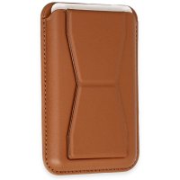 Newface Magneticsafe Standlı Deri Kartlık - Taba
