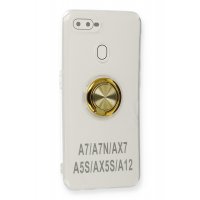 Newface Oppo A12 Kılıf Gros Yüzüklü Silikon - Gold