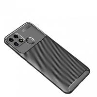 Newface Oppo A15 Kılıf Auto Focus Karbon Kapak - Siyah