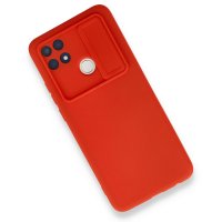 Newface Oppo A15S Kılıf Color Lens Silikon - Kırmızı