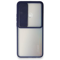 Newface Oppo A15 Kılıf Palm Buzlu Kamera Sürgülü Silikon - Lacivert