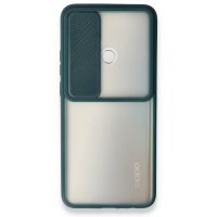 Newface Oppo A15 Kılıf Palm Buzlu Kamera Sürgülü Silikon - Yeşil