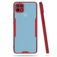 Newface Oppo A15S Kılıf Platin Silikon - Kırmızı