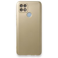 Newface Oppo A15S Kılıf Premium Rubber Silikon - Gold