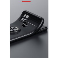Newface Oppo A15S Kılıf Range Yüzüklü Silikon - Siyah-Kırmızı