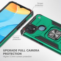 Newface Oppo A15S Kılıf Zegna Yüzüklü Silikon Kapak - Koyu Yeşil