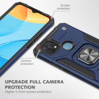 Newface Oppo A15S Kılıf Zegna Yüzüklü Silikon Kapak - Mavi