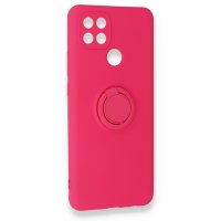 Newface Oppo A15 Kılıf Viktor Yüzüklü Silikon - Pembe