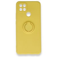 Newface Oppo A15 Kılıf Viktor Yüzüklü Silikon - Sarı
