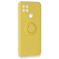 Newface Oppo A15S Kılıf Viktor Yüzüklü Silikon - Sarı