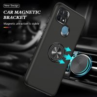 Newface Oppo A15S Kılıf Elit Yüzüklü Kapak - Siyah