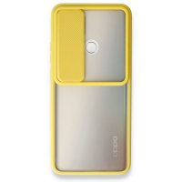 Newface Oppo A15S Kılıf Palm Buzlu Kamera Sürgülü Silikon - Sarı