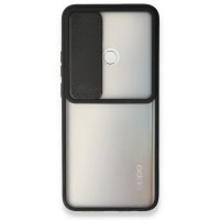 Newface Oppo A15S Kılıf Palm Buzlu Kamera Sürgülü Silikon - Siyah