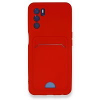 Newface Oppo A16 Kılıf Kelvin Kartvizitli Silikon - Kırmızı