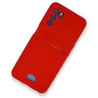 Newface Oppo A16 Kılıf Kelvin Kartvizitli Silikon - Kırmızı