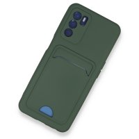 Newface Oppo A16 Kılıf Kelvin Kartvizitli Silikon - Koyu Yeşil