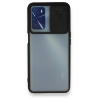 Newface Oppo A16 Kılıf Palm Buzlu Kamera Sürgülü Silikon - Siyah