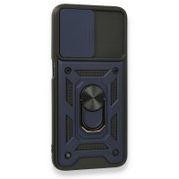 Newface Oppo A16 Kılıf Pars Lens Yüzüklü Silikon - Lacivert