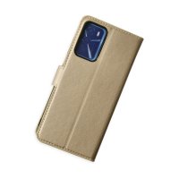 Newface Oppo A16 Kılıf Trend S Plus Kapaklı Kılıf - Gold