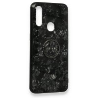 Newface Oppo A31 Kılıf Marble Yüzüklü Silikon - Siyah