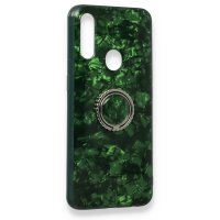 Newface Oppo A31 Kılıf Marble Yüzüklü Silikon - Yeşil