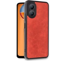 Newface Oppo A38 Kılıf Aras Deri Kapak - Kırmızı