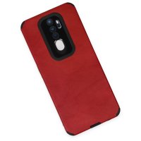 Newface Oppo A5 2020 Kılıf Loop Deri Silikon - Kırmızı
