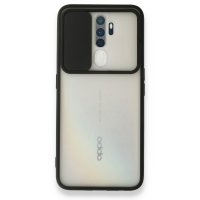 Newface Oppo A5 2020 Kılıf Palm Buzlu Kamera Sürgülü Silikon - Siyah