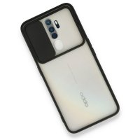 Newface Oppo A5 2020 Kılıf Palm Buzlu Kamera Sürgülü Silikon - Siyah
