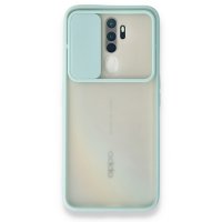 Newface Oppo A5 2020 Kılıf Palm Buzlu Kamera Sürgülü Silikon - Turkuaz