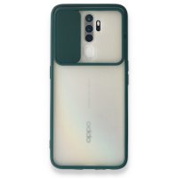 Newface Oppo A5 2020 Kılıf Palm Buzlu Kamera Sürgülü Silikon - Yeşil
