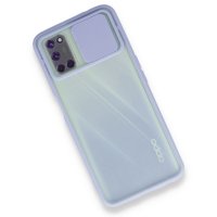 Newface Oppo A52 Kılıf Palm Buzlu Kamera Sürgülü Silikon - Lila