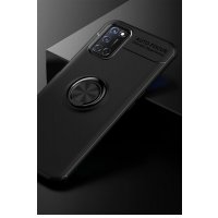 Newface Oppo A52 Kılıf Range Yüzüklü Silikon - Siyah