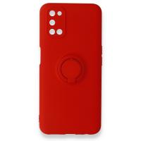 Newface Oppo A52 Kılıf Viktor Yüzüklü Silikon - Kırmızı