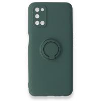 Newface Oppo A52 Kılıf Viktor Yüzüklü Silikon - Koyu Yeşil