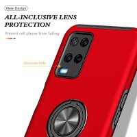 Newface Oppo A54 4G Kılıf Elit Yüzüklü Kapak - Kırmızı