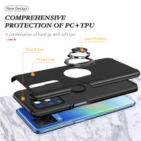 Newface Oppo A54 4G Kılıf Elit Yüzüklü Kapak - Siyah