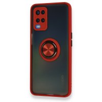 Newface Oppo A54 4G Kılıf Montreal Yüzüklü Silikon Kapak - Kırmızı